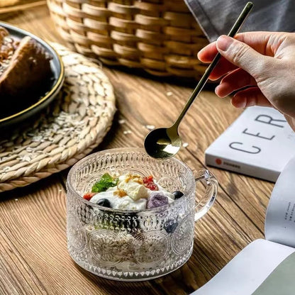 Vintage glasskrus med solsikkemønster – Sett med 2 stk