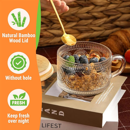 Vintage glasskrus med solsikkemønster – Sett med 2 stk